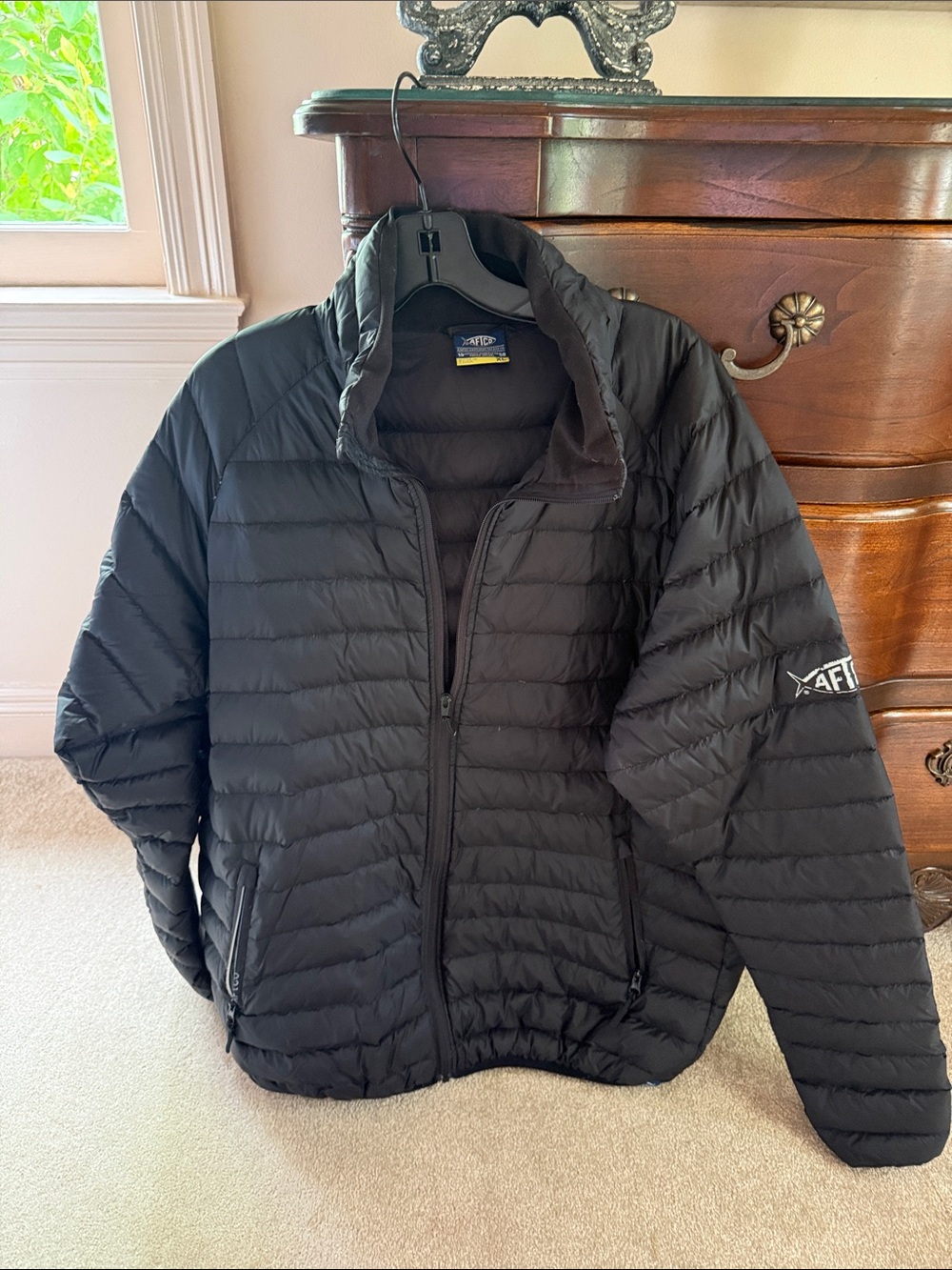 AFTCO Men's Black Quilted Puffer Jacket